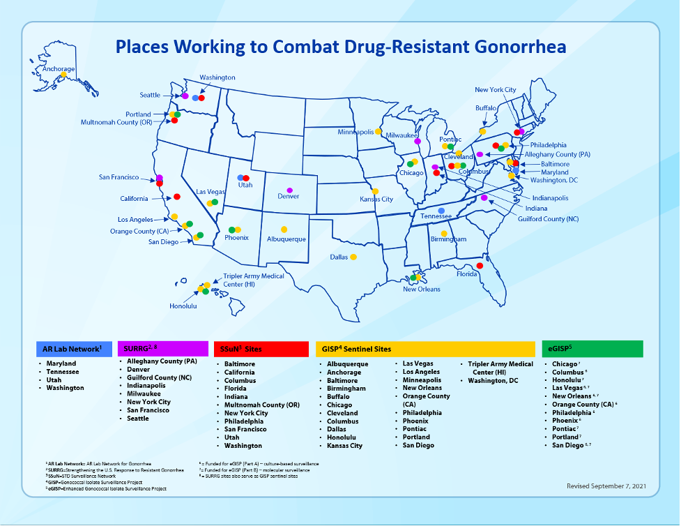 Places working to combat drug-resistant gonorrhea